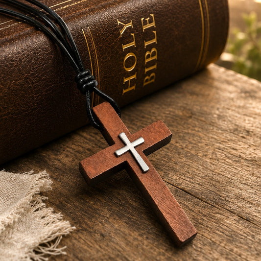 Wood Cross Necklace