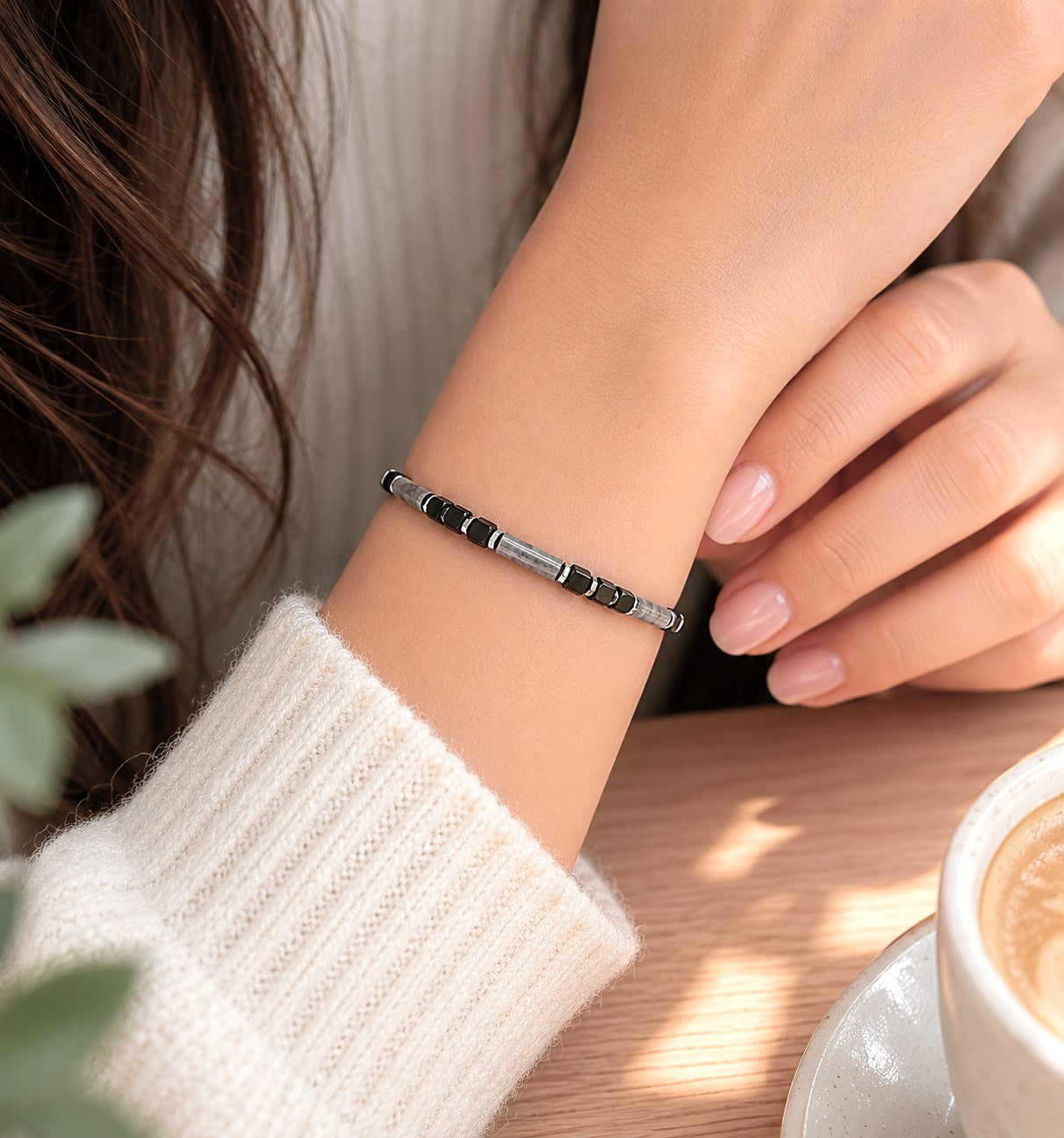 Eagle Eye & Black Onyx Bracelet: Adjustable Gemstone Beaded Bracelet, Initial Charm Option, Gift for Him and Her
