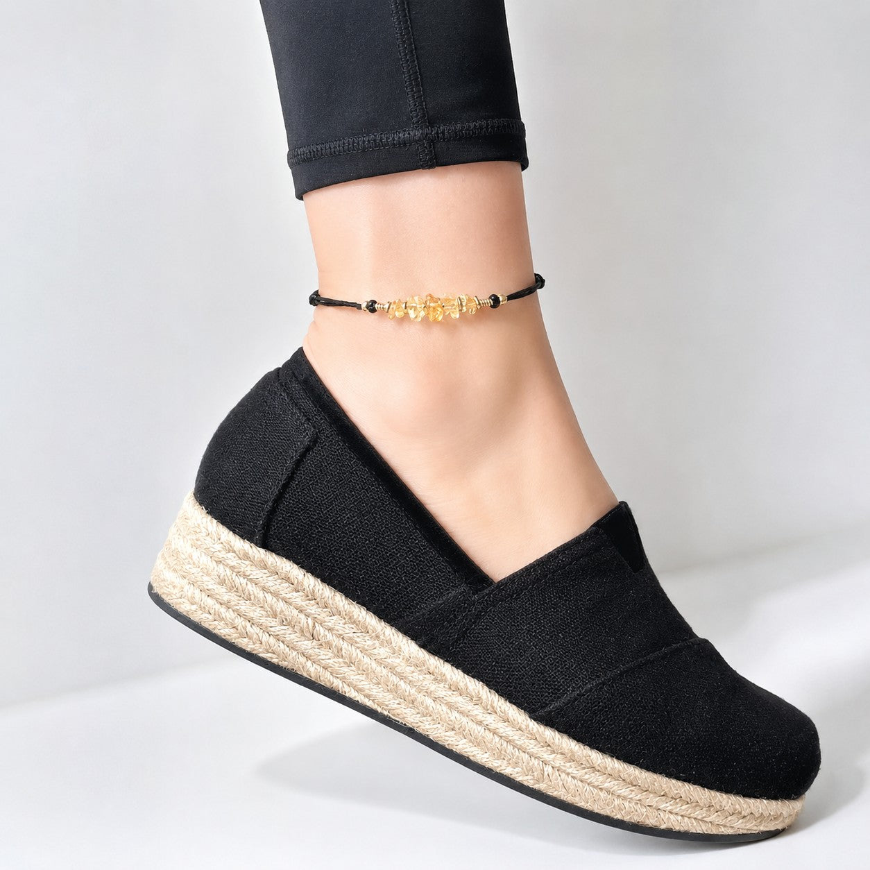 Citrine Chip Anklet - gift packaging
