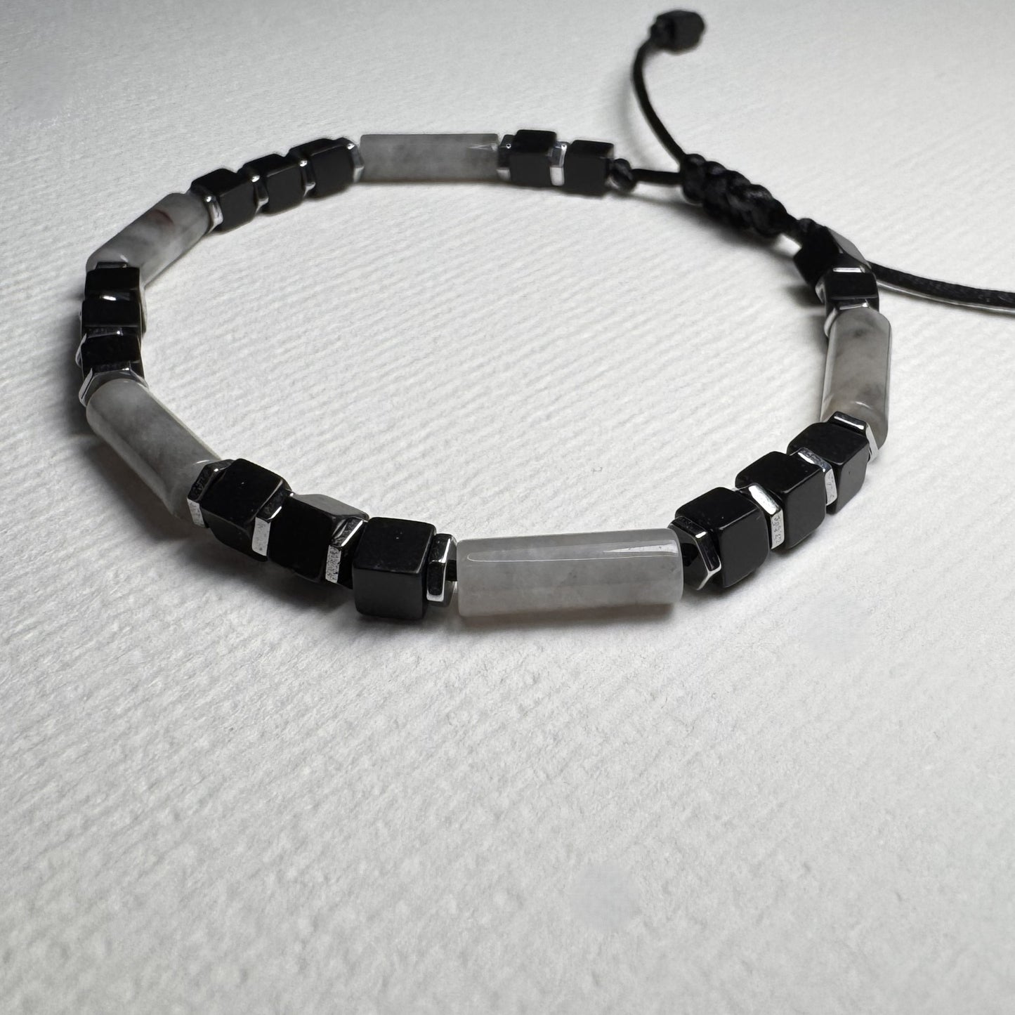 Eagle Eye & Black Onyx Bracelet: Adjustable Gemstone Beaded Bracelet, Initial Charm Option, Gift for Him and Her