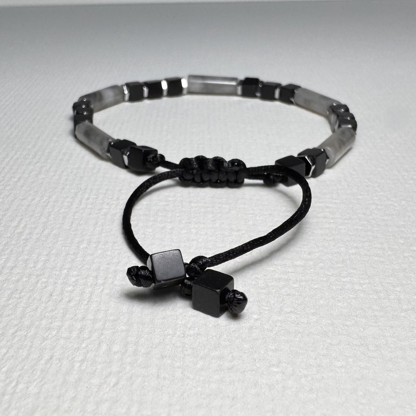 Eagle Eye & Black Onyx Bracelet: Adjustable Gemstone Beaded Bracelet, Initial Charm Option, Gift for Him and Her
