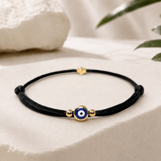 Gold Filled Evil Eye Bracelet with Cross