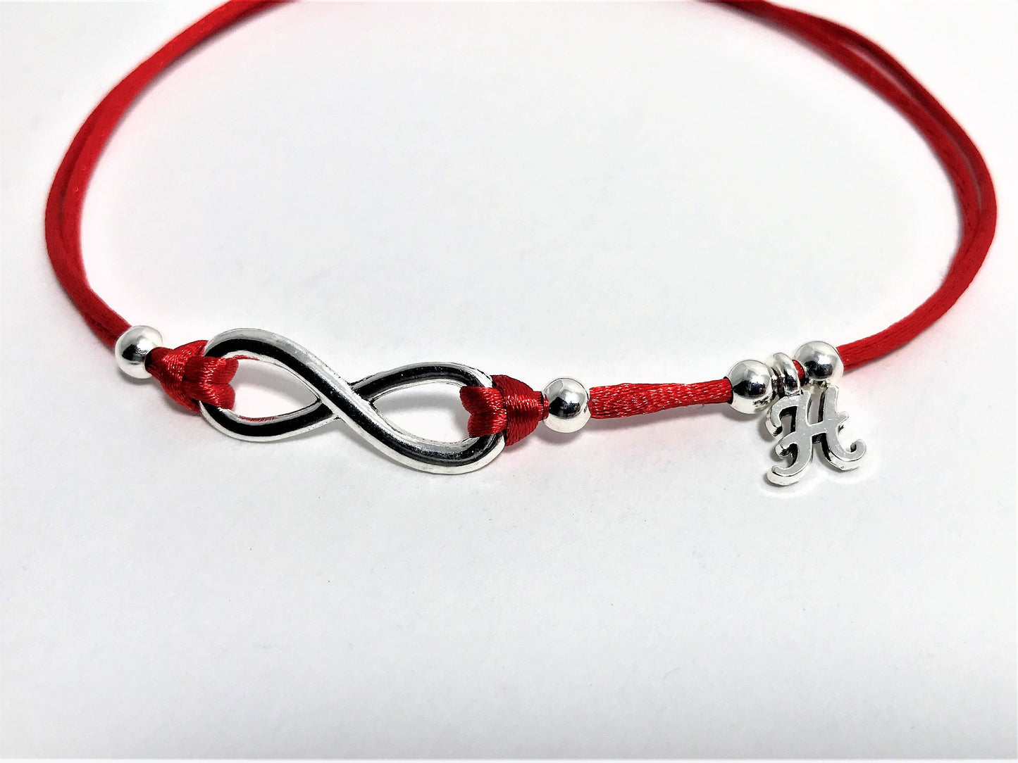 Couples Red String Infinity Bracelet Set: Personalized Initial, Waterproof