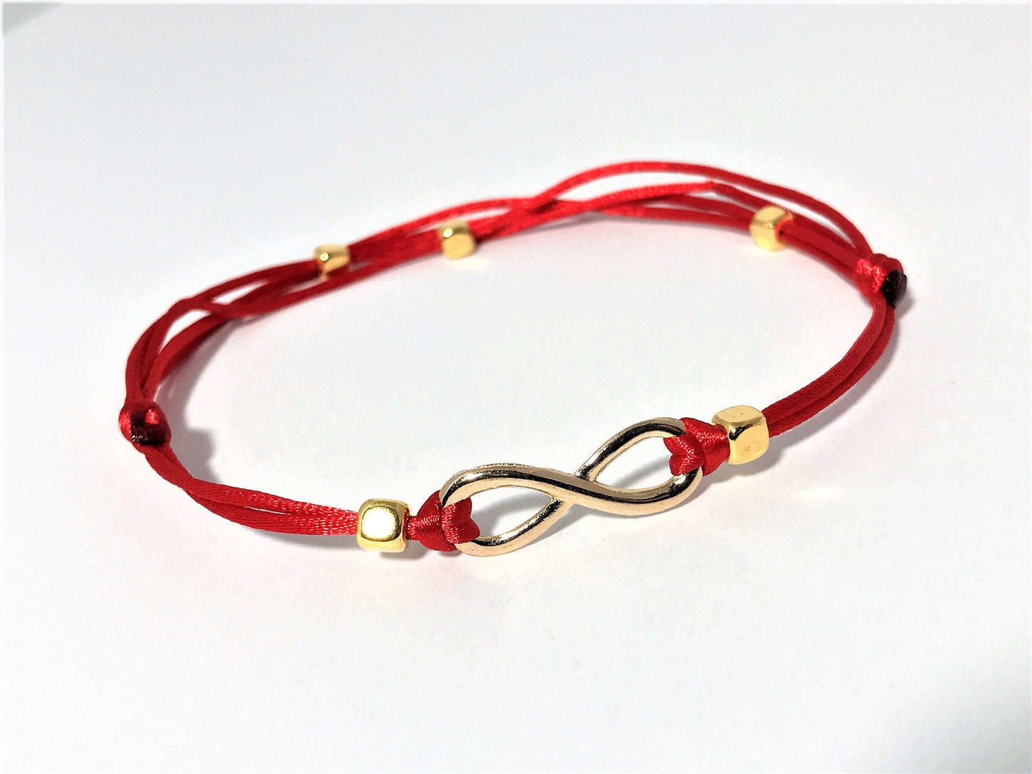 Couples Red String Infinity Bracelet Set: Personalized Initial, Waterproof
