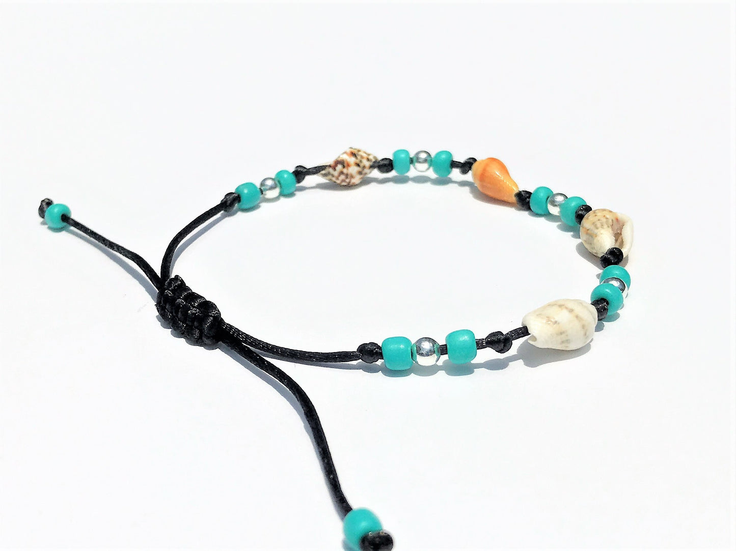 Conch Shell Bracelet: Personalized Initial, Beach Wedding Jewelry