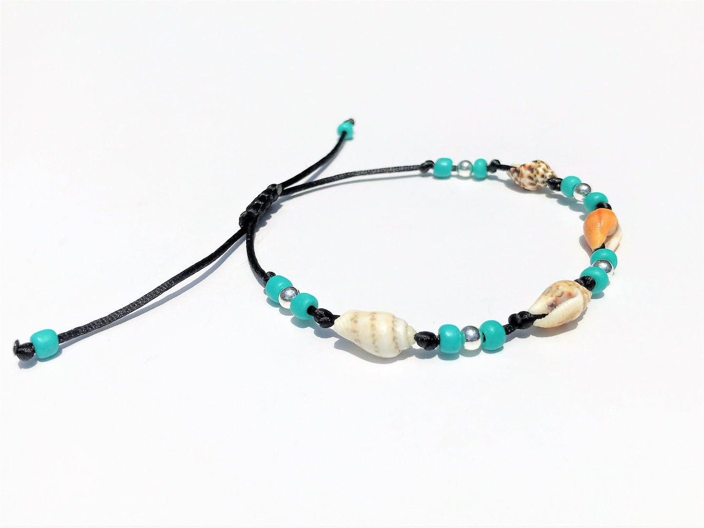 Conch Shell Bracelet: Personalized Initial, Beach Wedding Jewelry