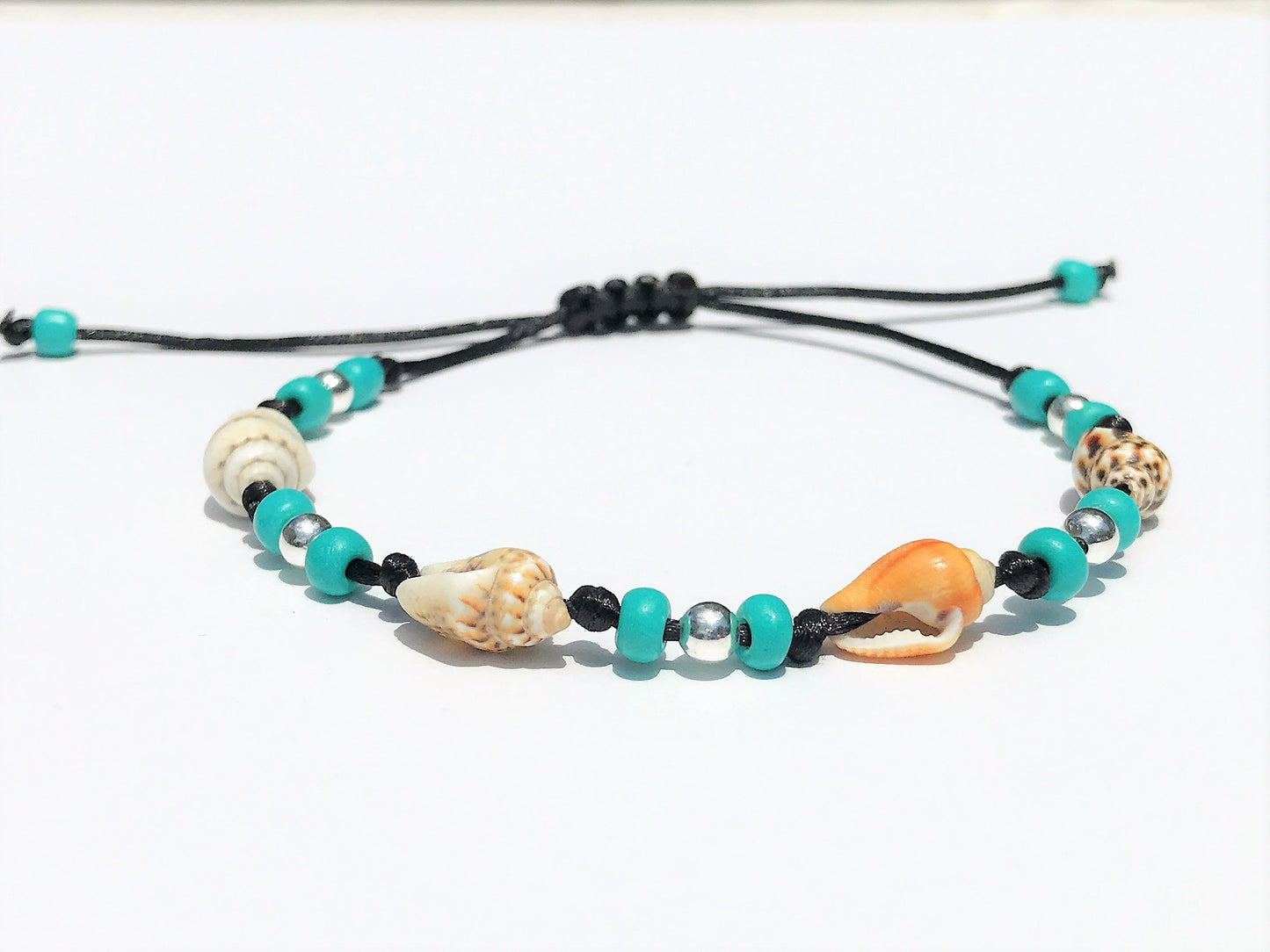 Conch Shell Bracelet: Personalized Initial, Beach Wedding Jewelry