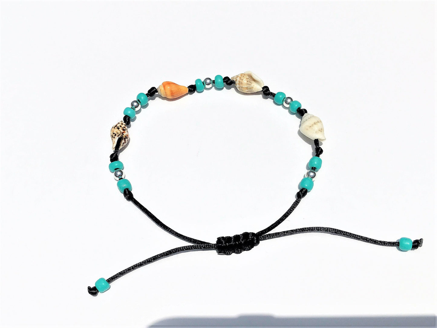 Conch Shell Bracelet: Personalized Initial, Beach Wedding Jewelry