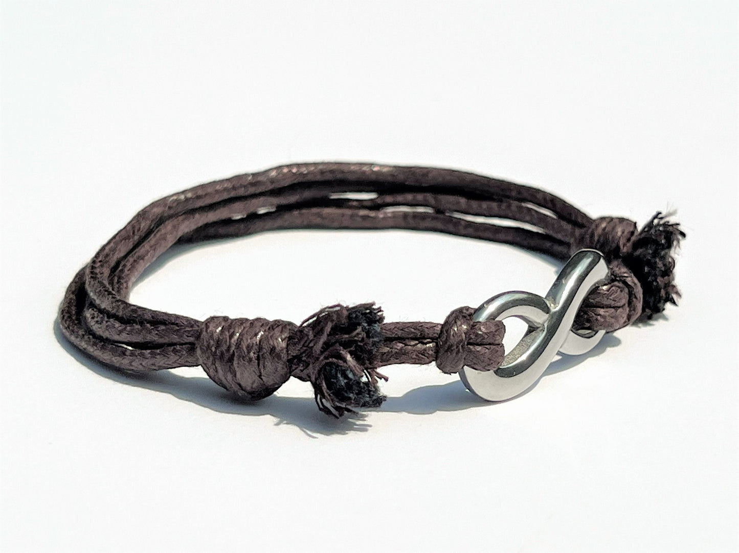 Cotton Cord Infinity Bracelet: Stainless Steel, Adjustable Knot - photo 9