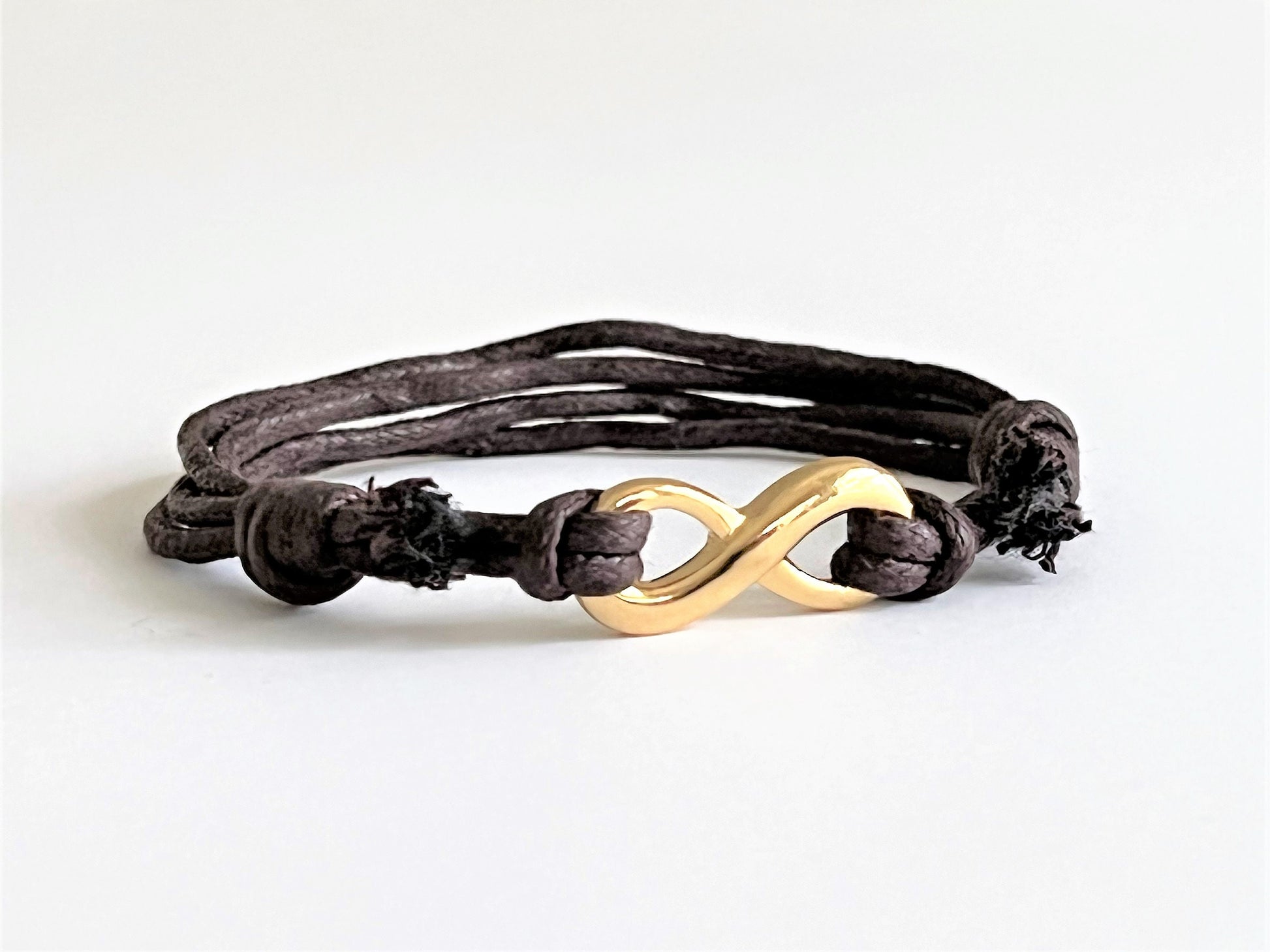 Cotton Cord Infinity Bracelet: Stainless Steel, Adjustable Knot - photo 11