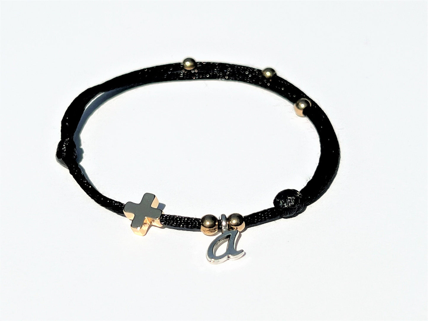 Personalized Cross Bracelet, 18K Gold Filled Christian Bracelet, Adjustable and Waterproof Faith Gift