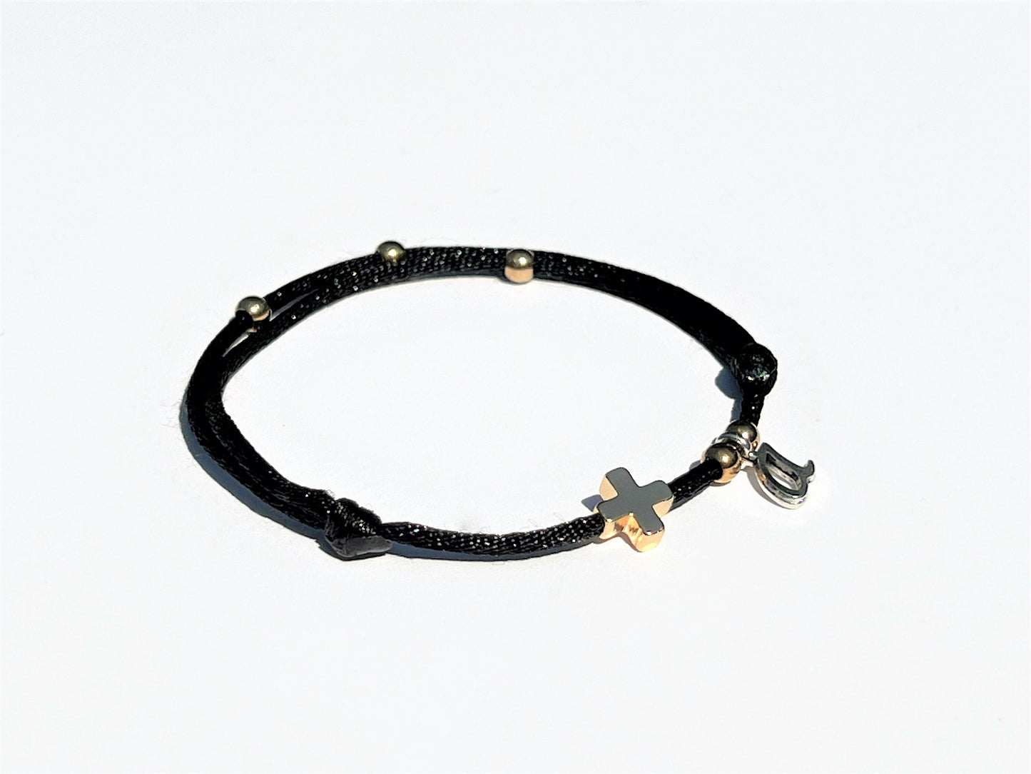 Personalized Cross Bracelet, 18K Gold Filled Christian Bracelet, Adjustable and Waterproof Faith Gift