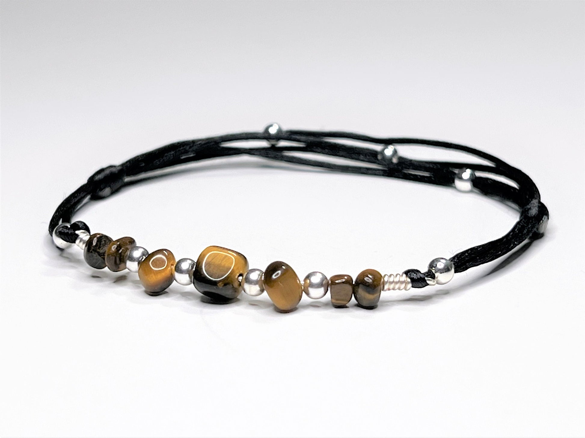 Tiger’s Eye Anklet - on model