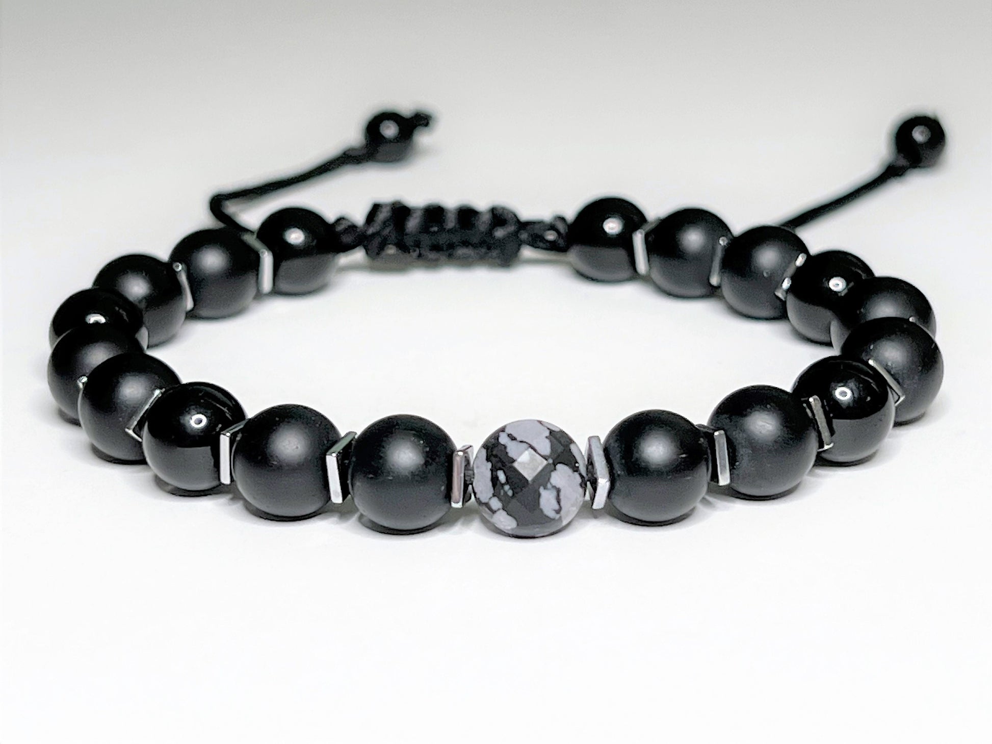 Matte Black Onyx Bracelet - on model