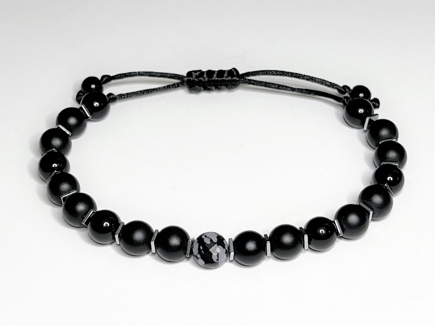 Matte Black Onyx Bracelet - side view
