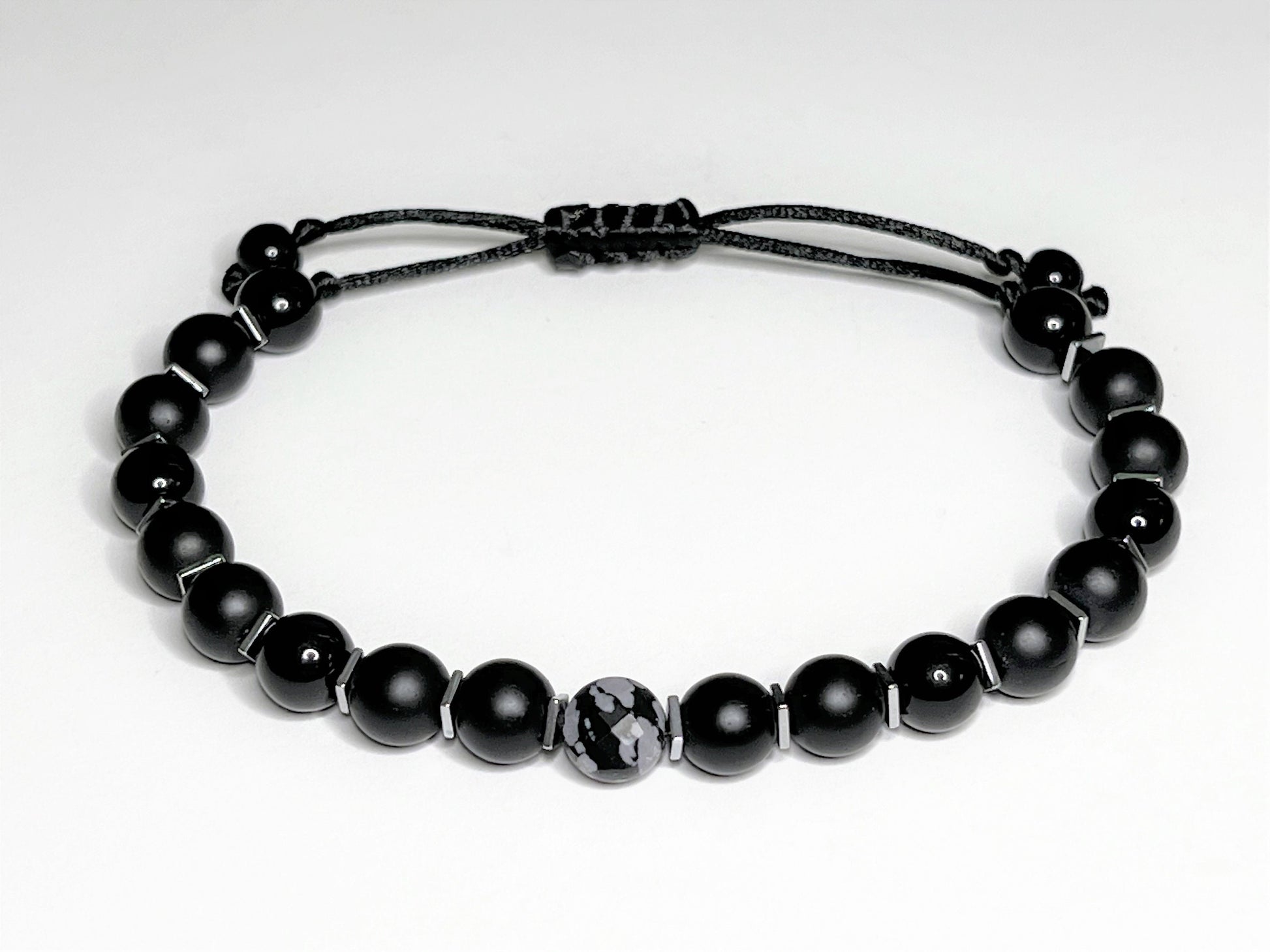 Matte Black Onyx Bracelet - side view