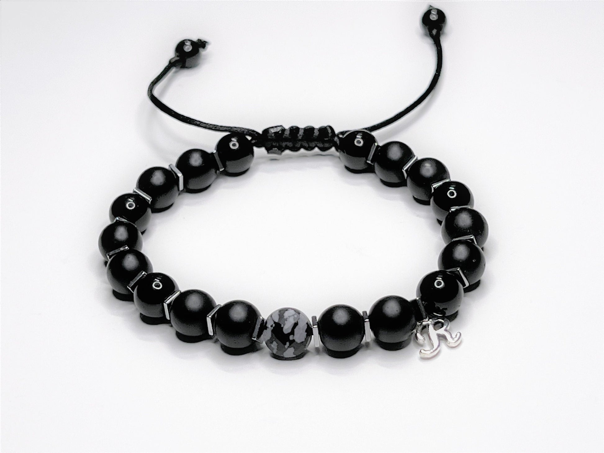 Matte Black Onyx Bracelet - worn view