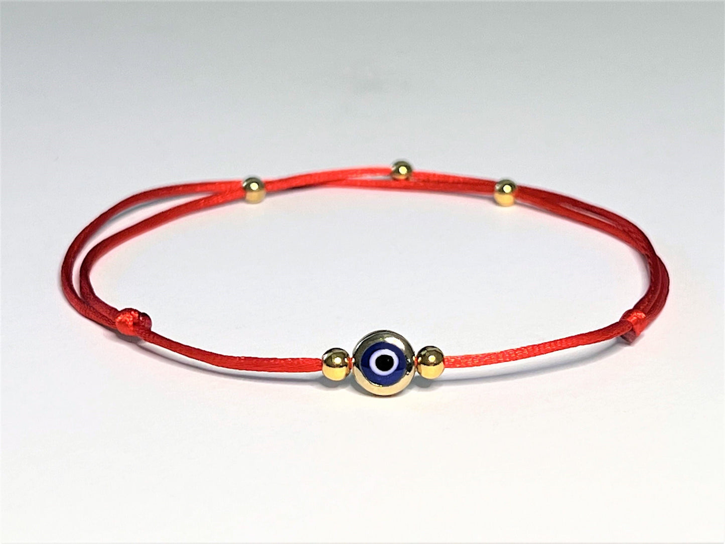 Personalized Evil Eye 18K Gold filled Anklet – Waterproof Red String Protection Anklet