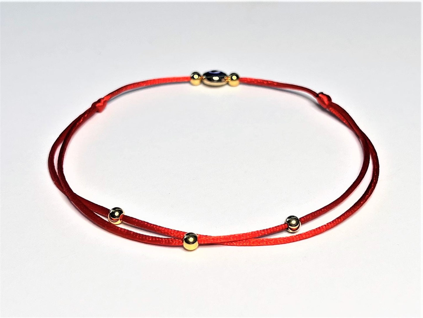 Personalized Evil Eye 18K Gold filled Anklet – Waterproof Red String Protection Anklet