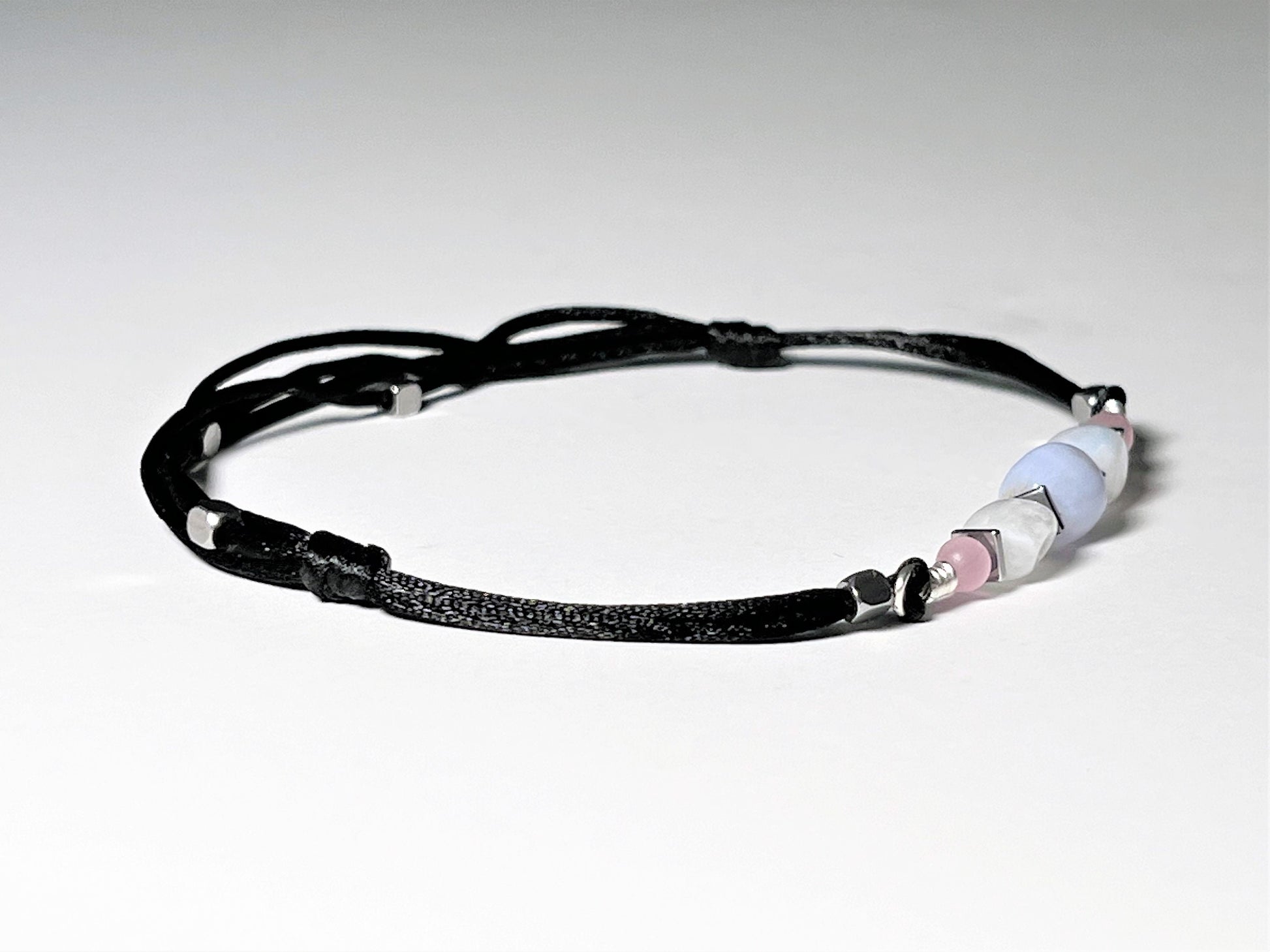 Moonstone Anklet: Blue Lace Agate, Adjustable Waterproof Gemstone Jewelry - photo 9