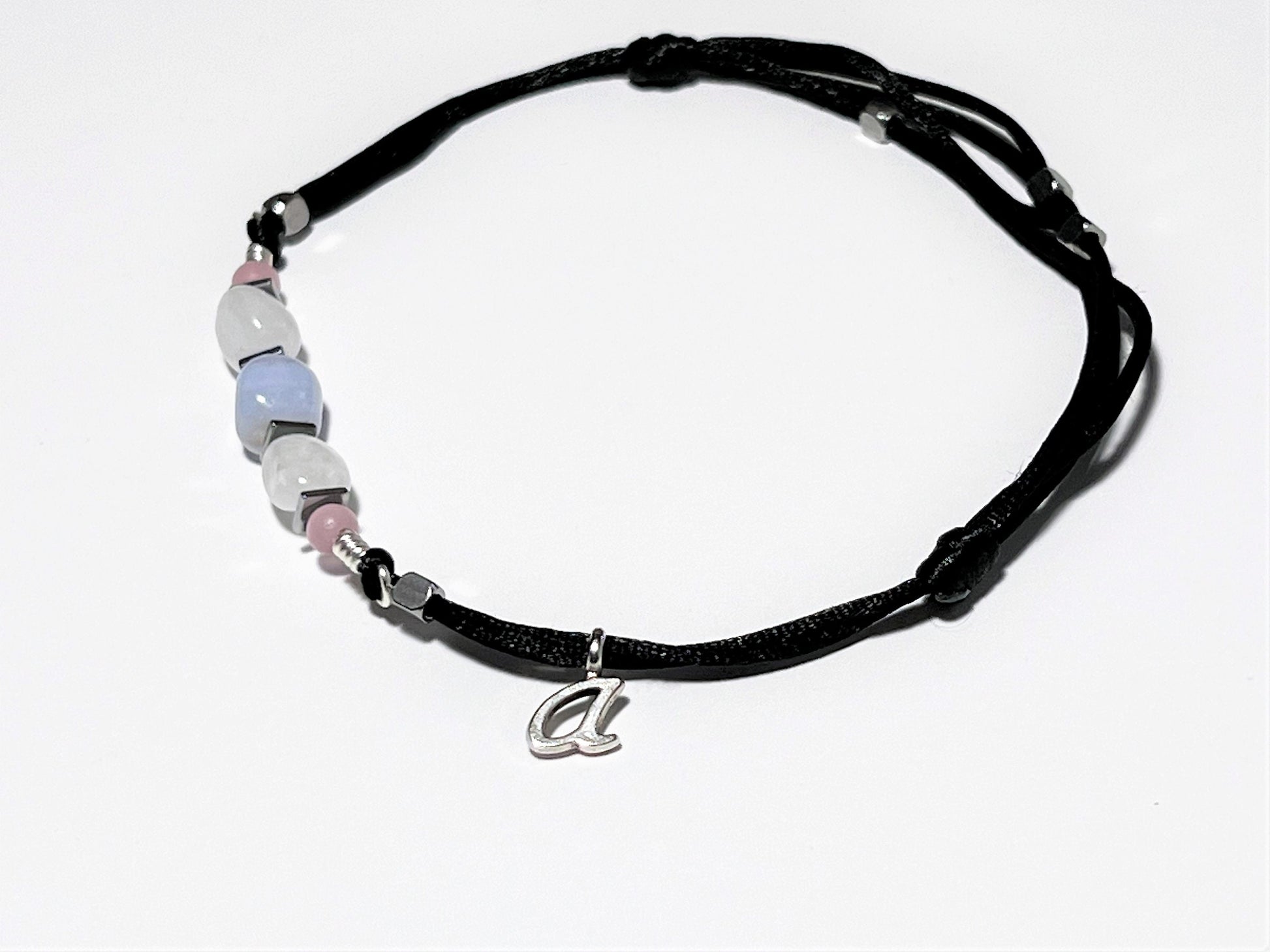 Moonstone Anklet: Blue Lace Agate, Adjustable Waterproof Gemstone Jewelry - photo 11