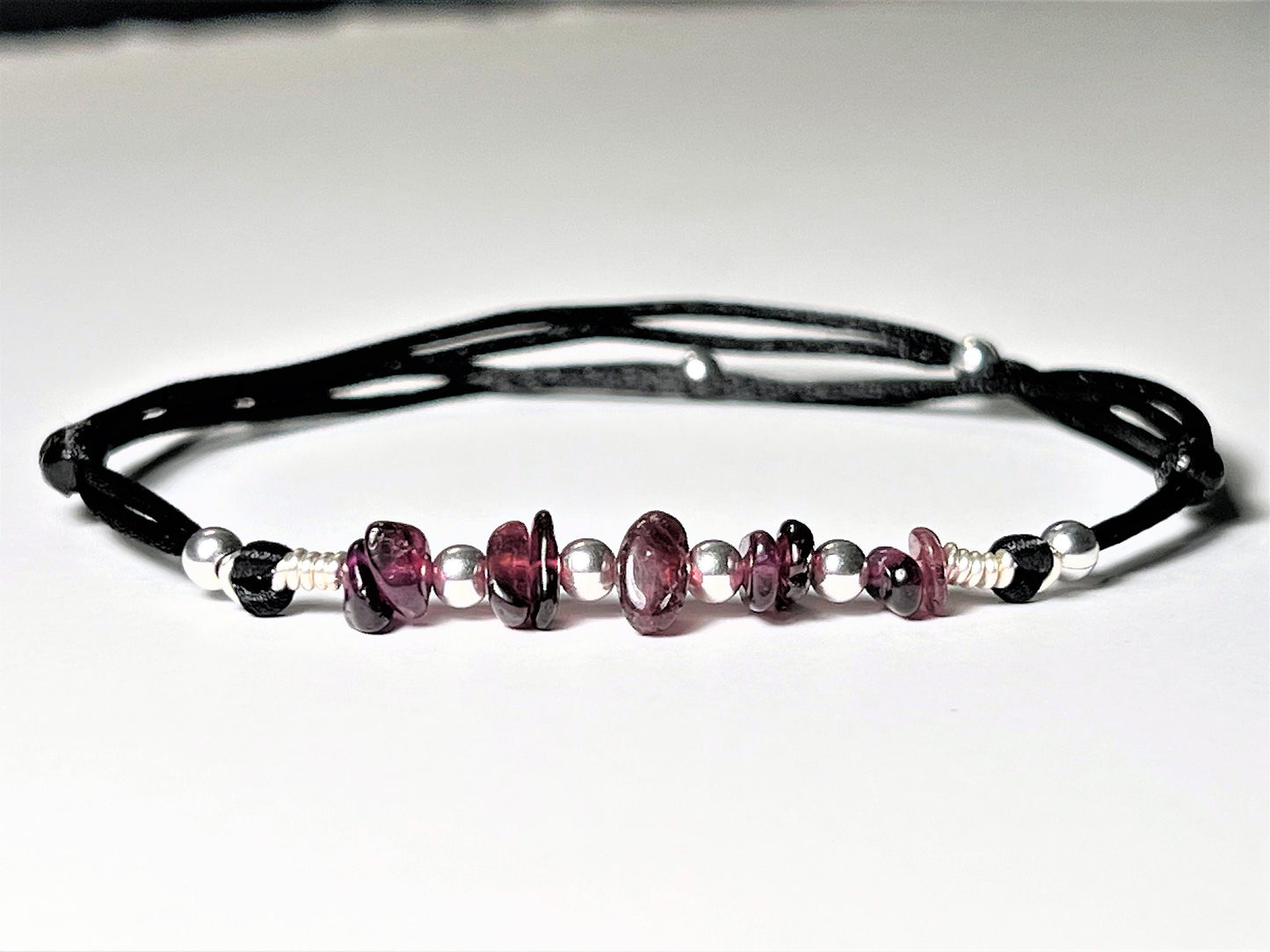 Personalized Garnet Anklet – Waterproof Adjustable Birthstone Jewelry