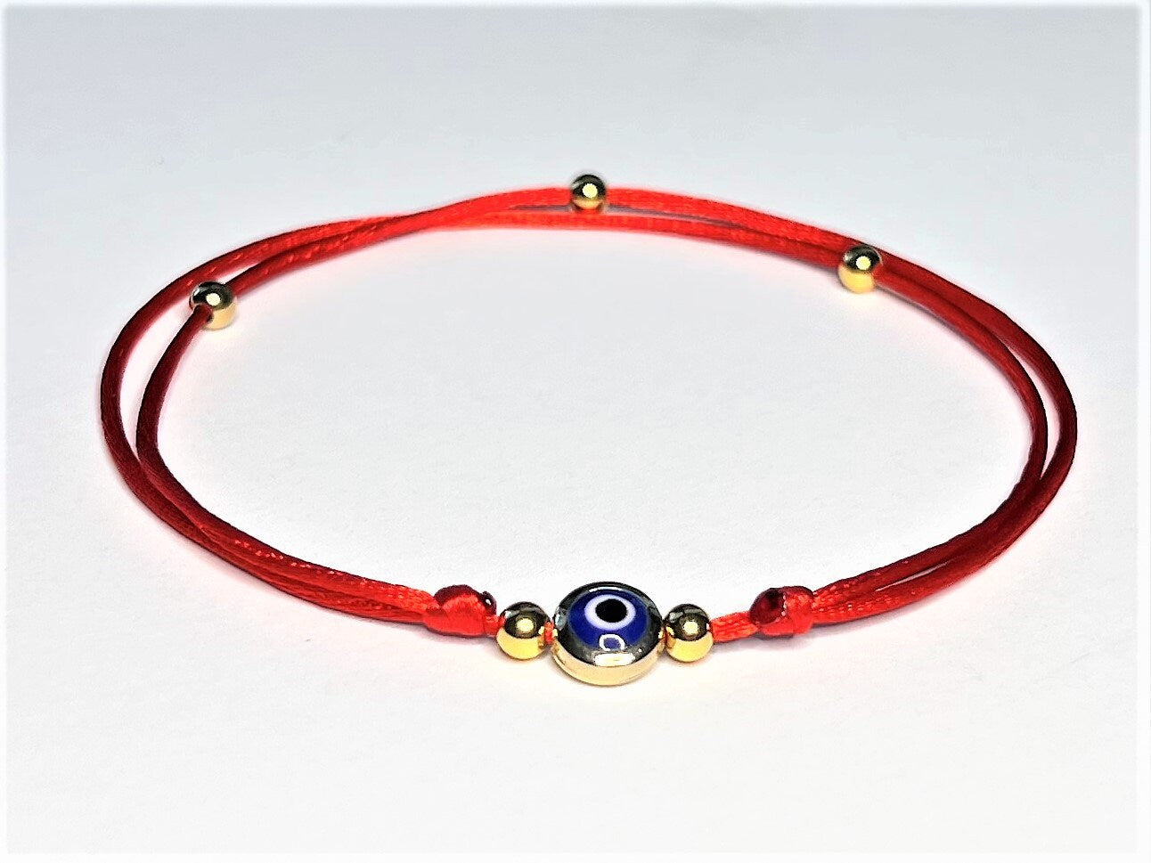 Personalized Evil Eye 18K Gold filled Anklet – Waterproof Red String Protection Anklet