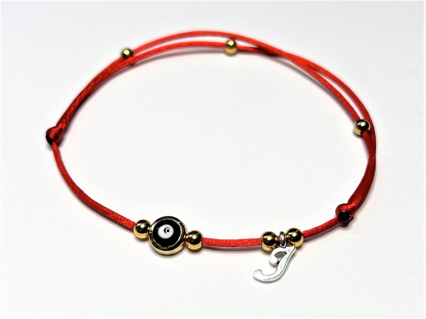 Personalized Evil Eye 18K Gold filled Anklet – Waterproof Red String Protection Anklet