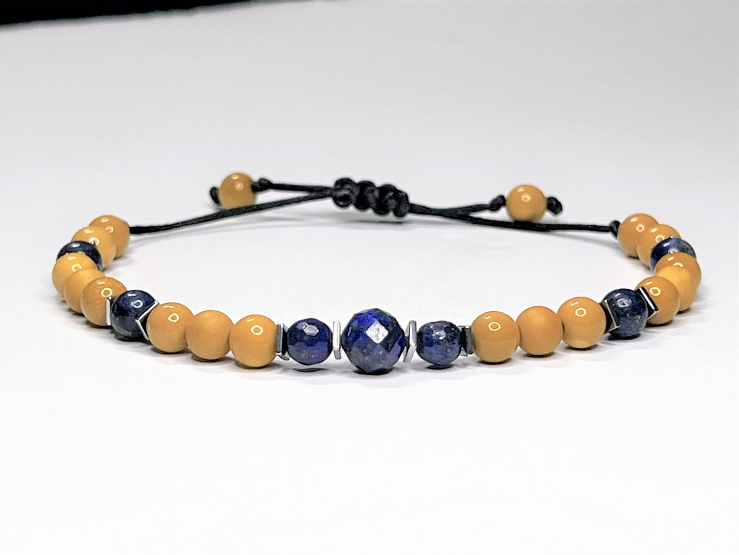 Lapis Lazuli & Mookaite Jasper Bracelet – Waterproof Adjustable Gemstone Bracelet
