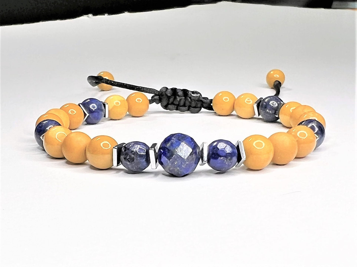 Lapis Lazuli & Mookaite Jasper Bracelet – Waterproof Adjustable Gemstone Bracelet
