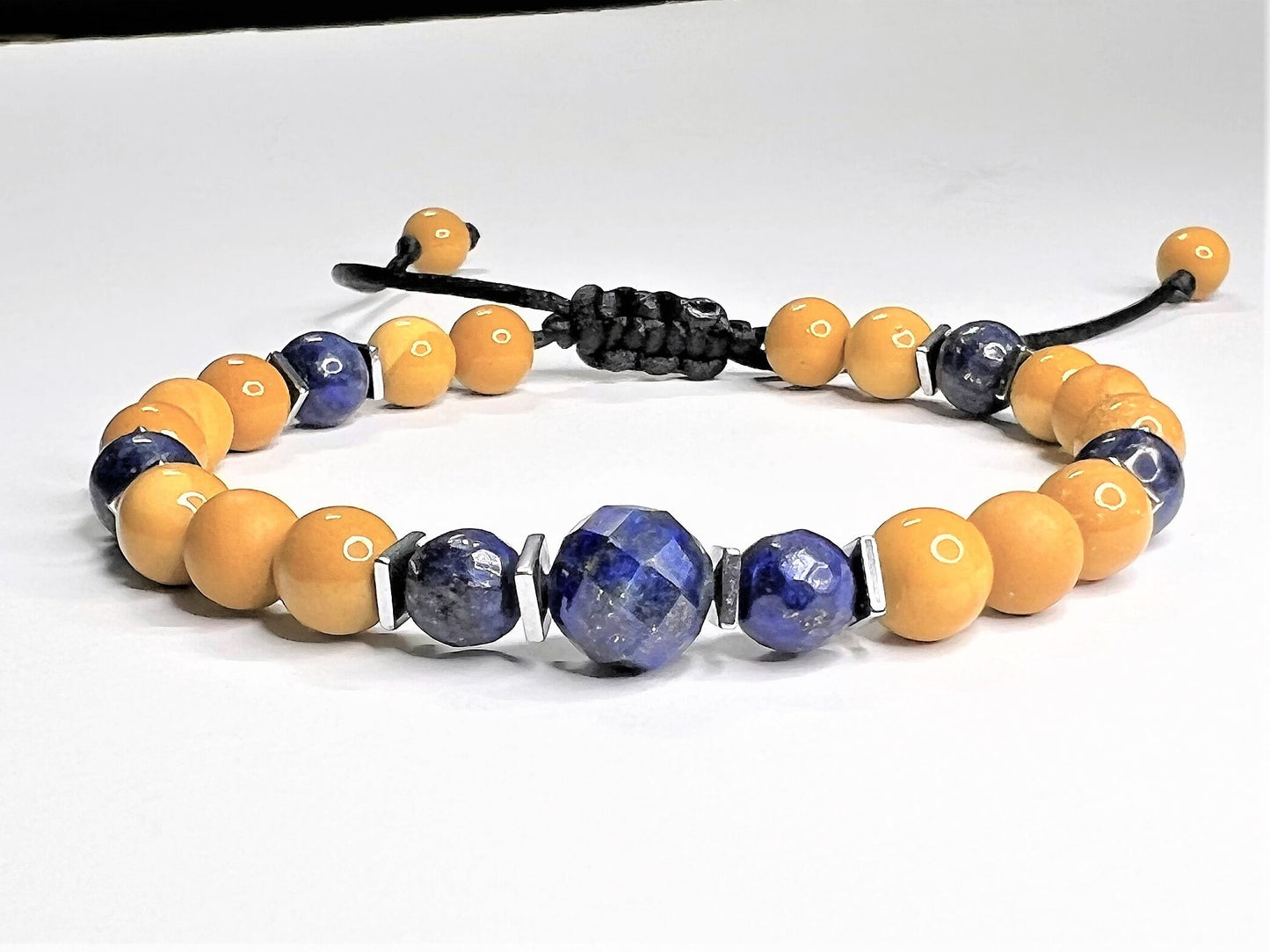 Lapis Lazuli & Mookaite Jasper Bracelet – Waterproof Adjustable Gemstone Bracelet