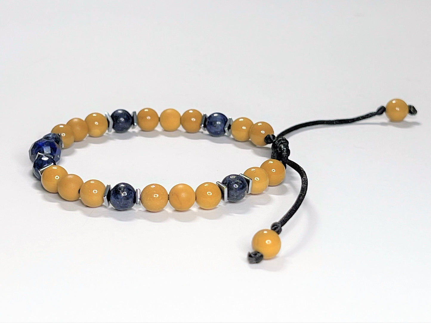 Lapis Lazuli & Mookaite Jasper Bracelet – Waterproof Adjustable Gemstone Bracelet