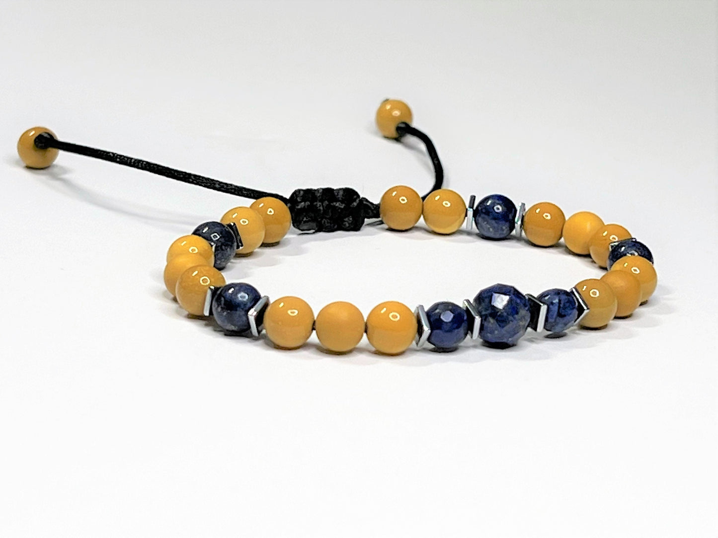 Lapis Lazuli & Mookaite Jasper Bracelet – Waterproof Adjustable Gemstone Bracelet
