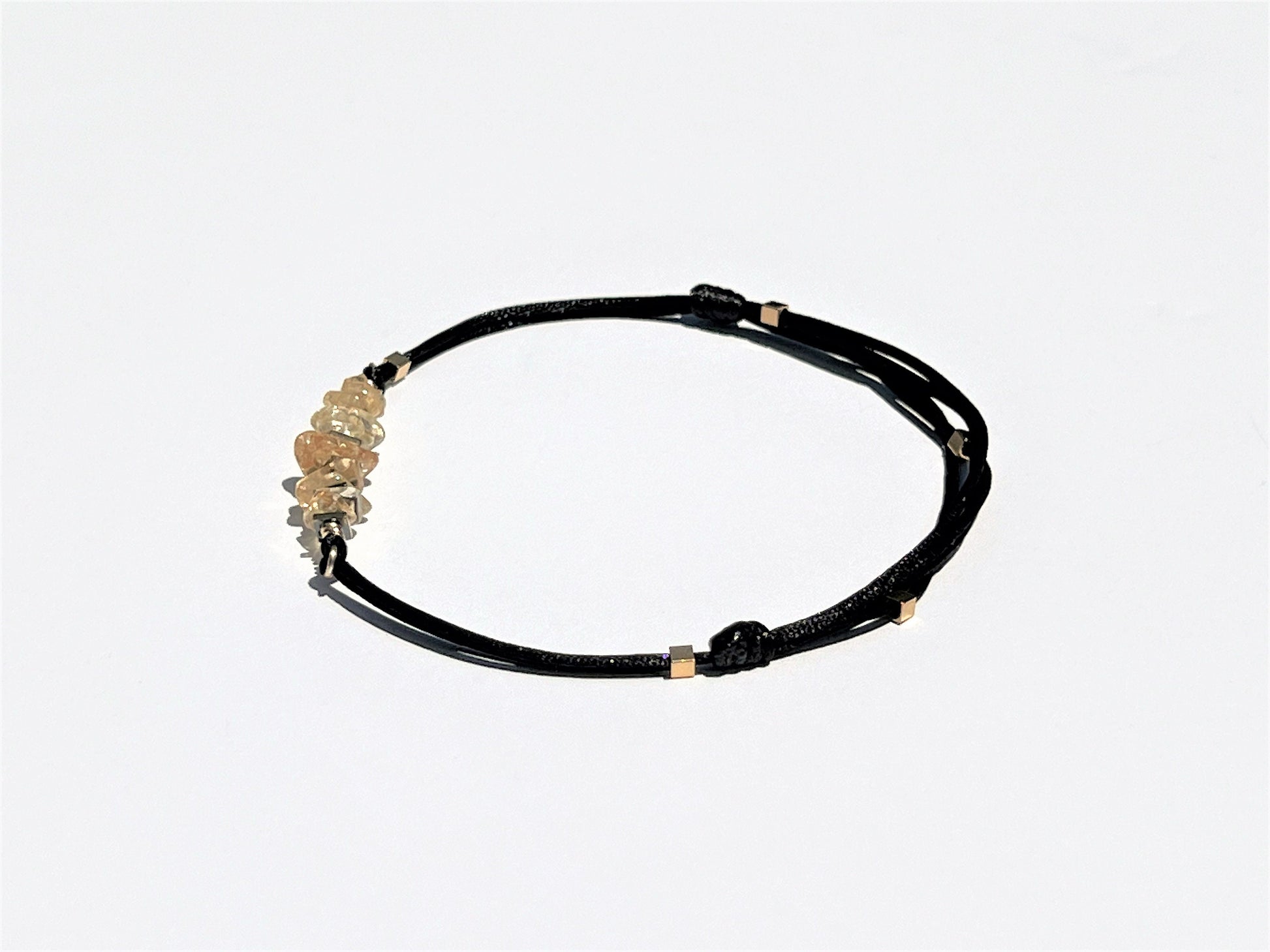 Citrine Chip Anklet - worn view