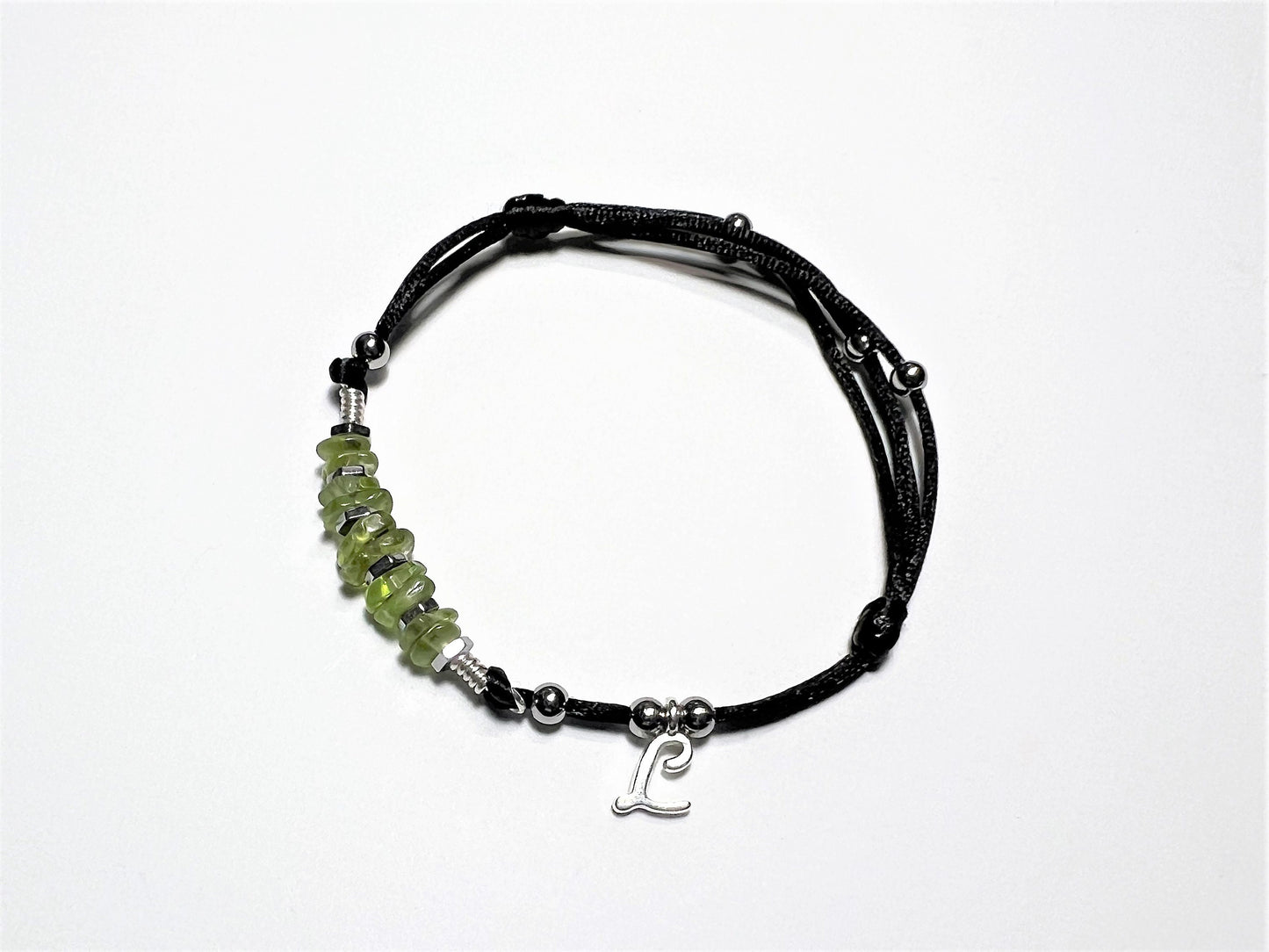 Peridot Chip Bracelet - close-up