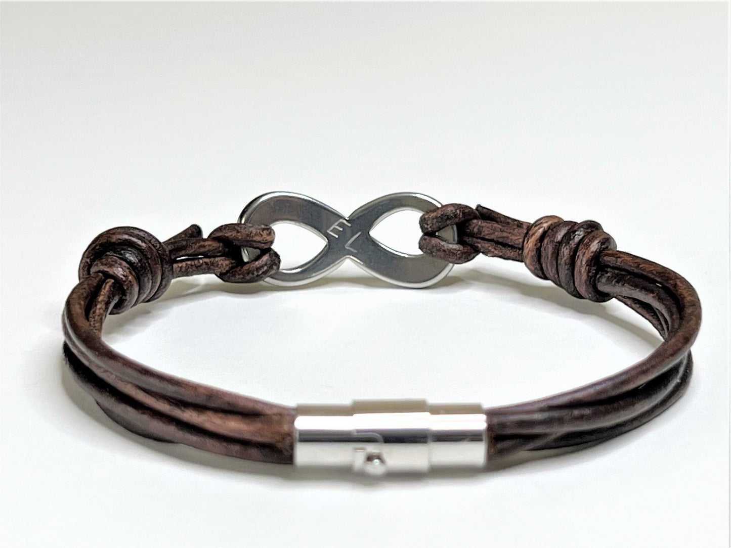Infinity Leather Multi Cord Bracelet: Stainless Steel Charm, Magnetic Clasp, Anniversary Gif... - photo 11