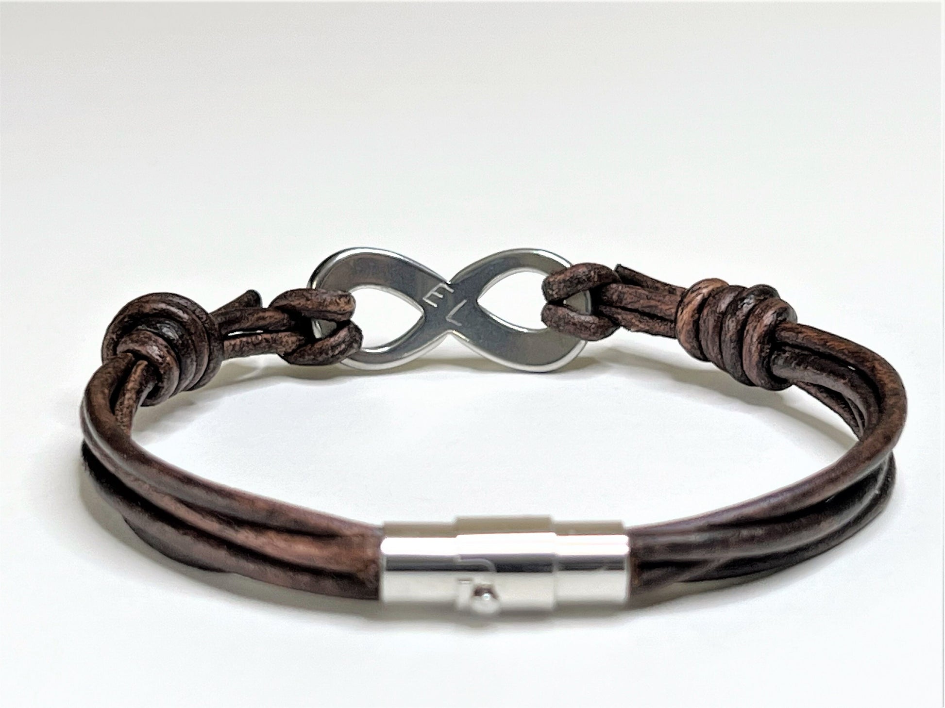 Infinity Leather Multi Cord Bracelet: Stainless Steel Charm, Magnetic Clasp, Anniversary Gif... - photo 11