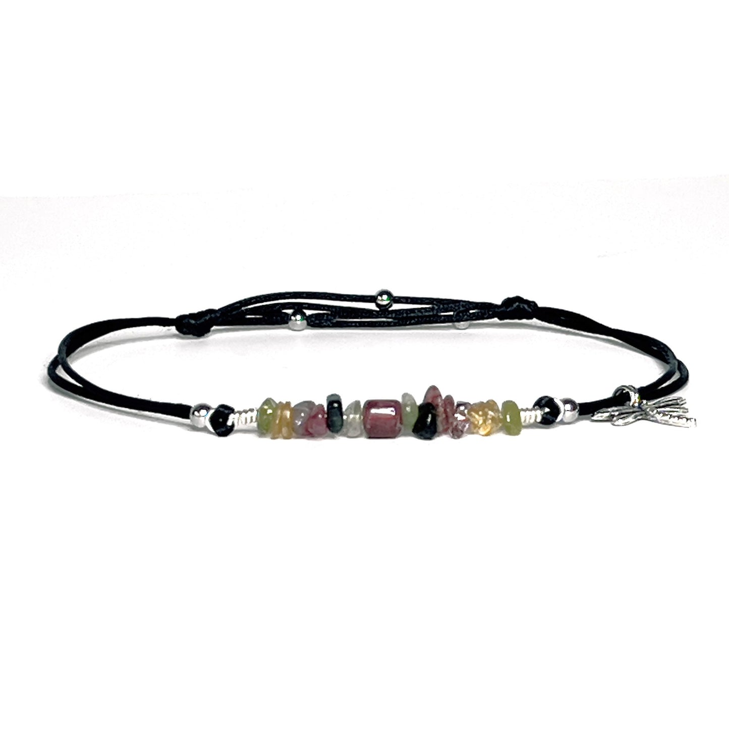 Adjustable Tourmaline Anklet - worn view