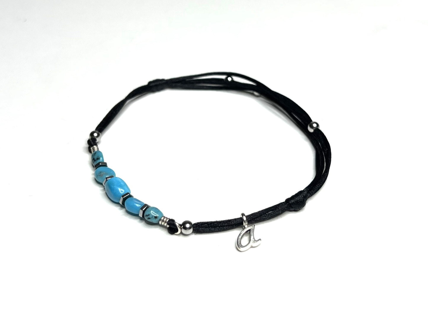 Turquoise Anklet for Women – Adjustable Waterproof Anklet, Sleeping Beauty Arizona Turquoise, Personalized Charm Gift