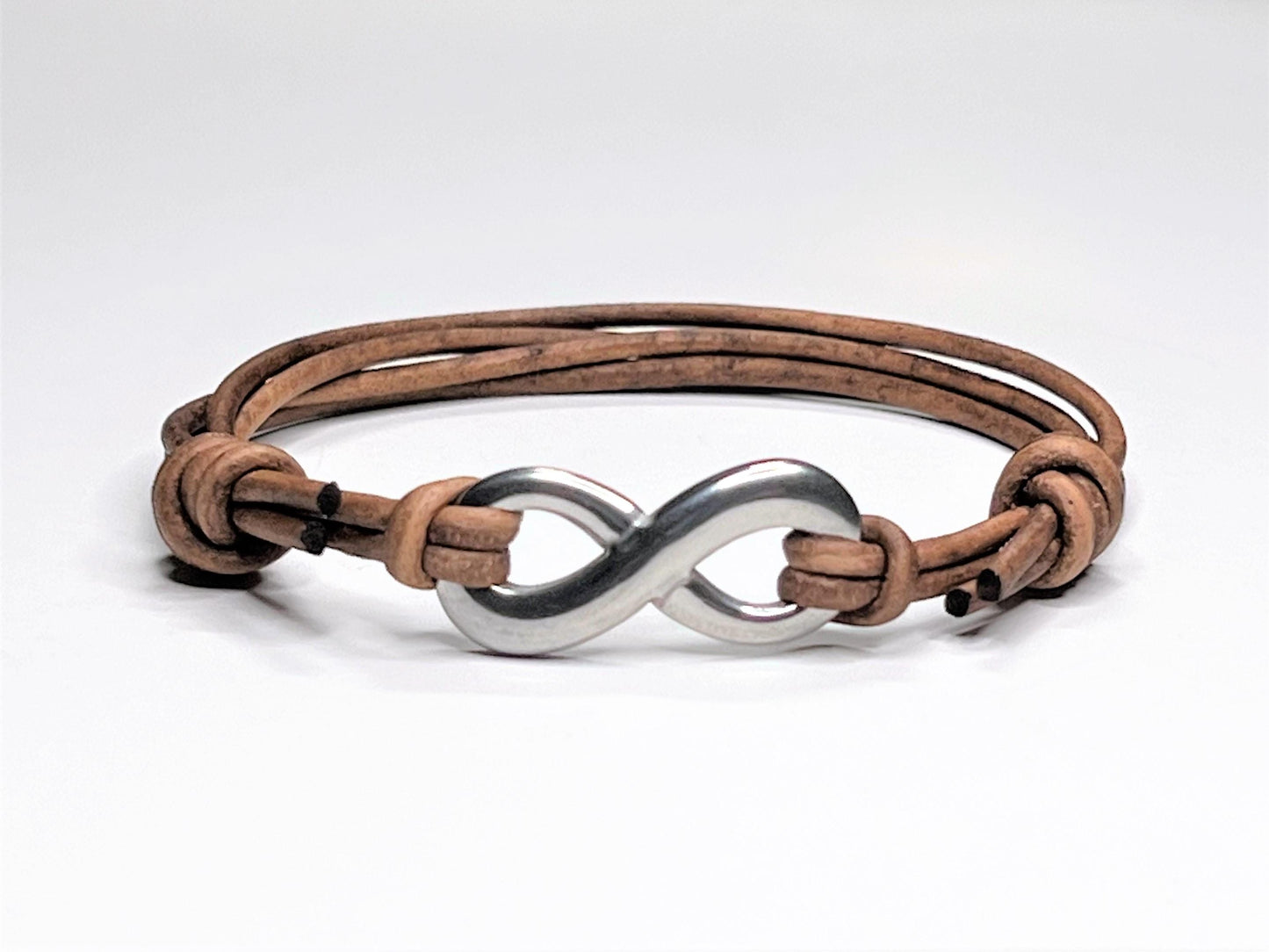 Personalized Infinity Bracelets for Couples, Engraved Leather Anniversary Gift - photo 12