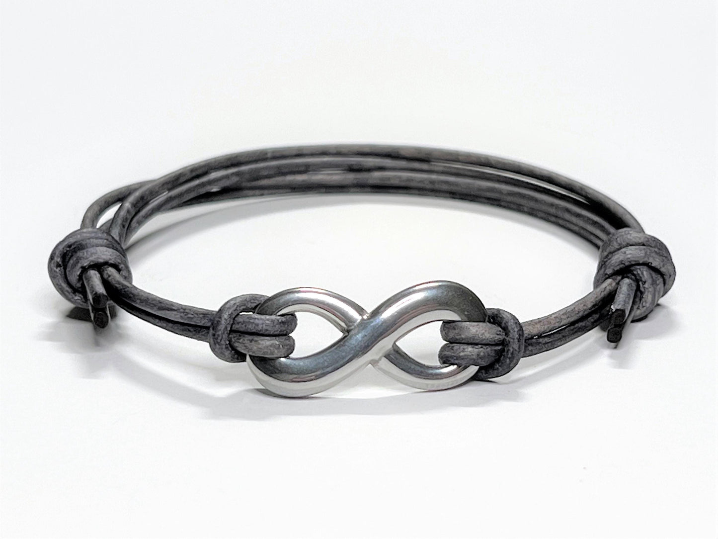 Personalized Infinity Bracelets for Couples, Engraved Leather Anniversary Gift - photo 10