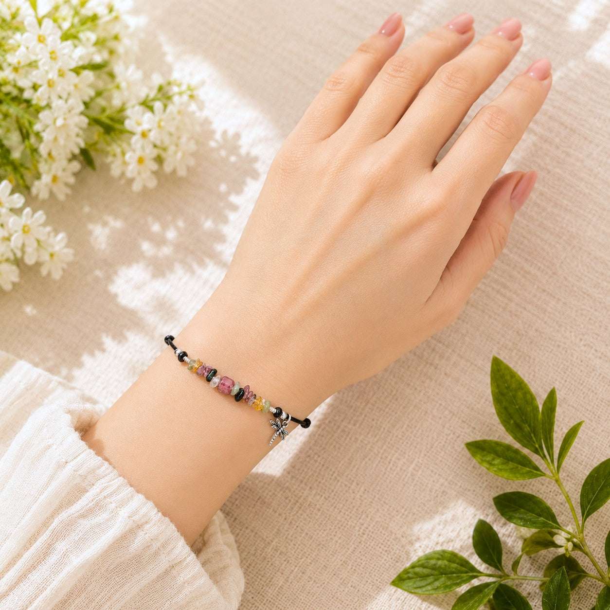 Adjustable Tourmaline Anklet - gift packaging